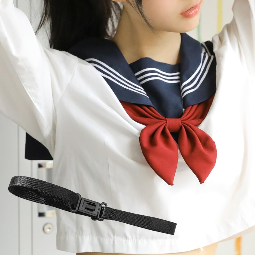 10PCS Black Bow Tie Extender Straps Adjustable Elastic Pre-Tied Bowknot with Pla