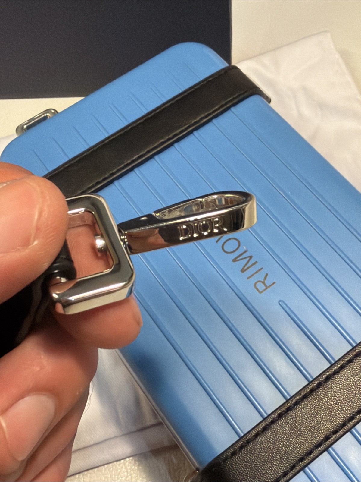 RIMOWA Personal Aluminum Cross-Body Clutch Bag – Blue