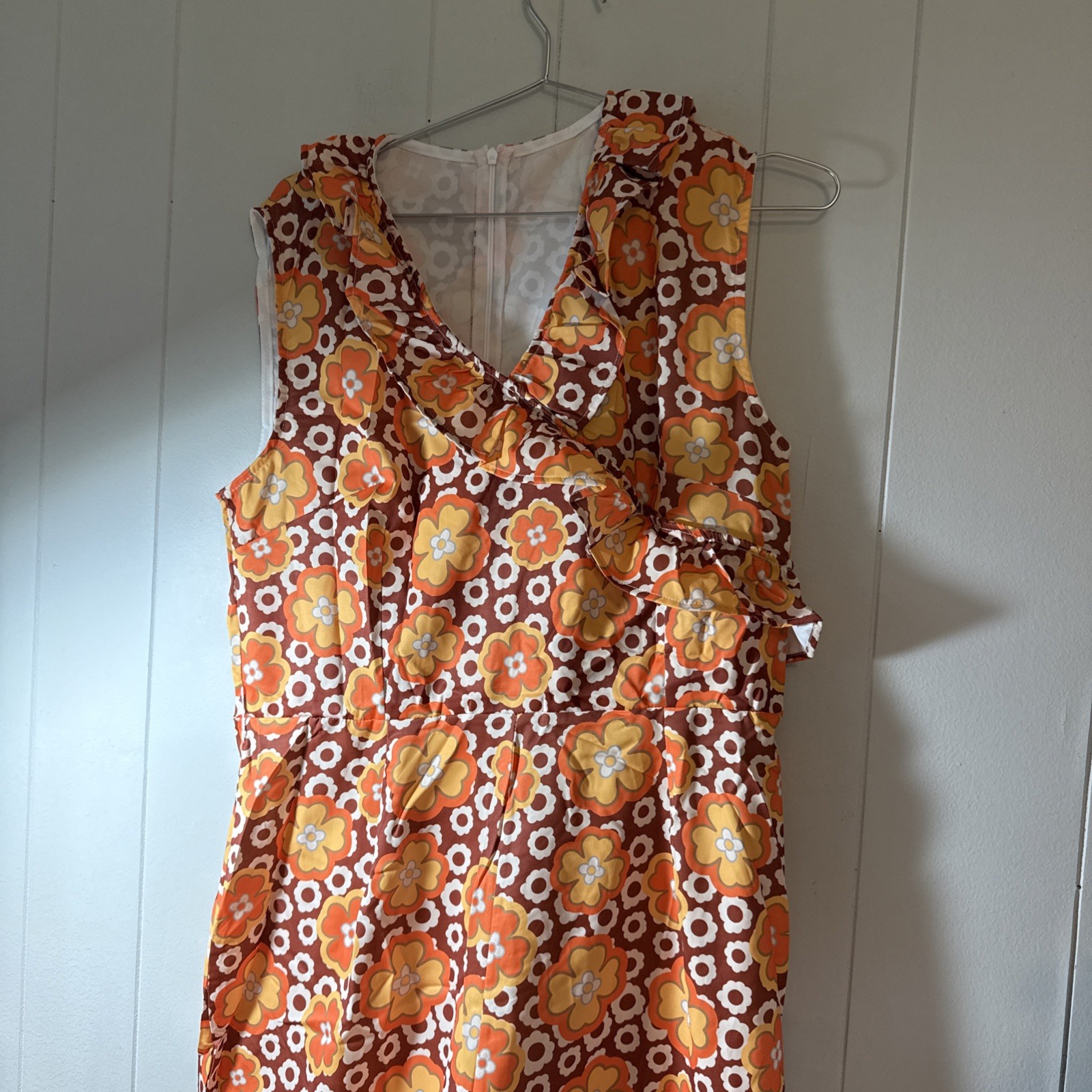 Retro Inspired Sleeveless Hipster Flower Jumpsuit Womens Size XL New ii