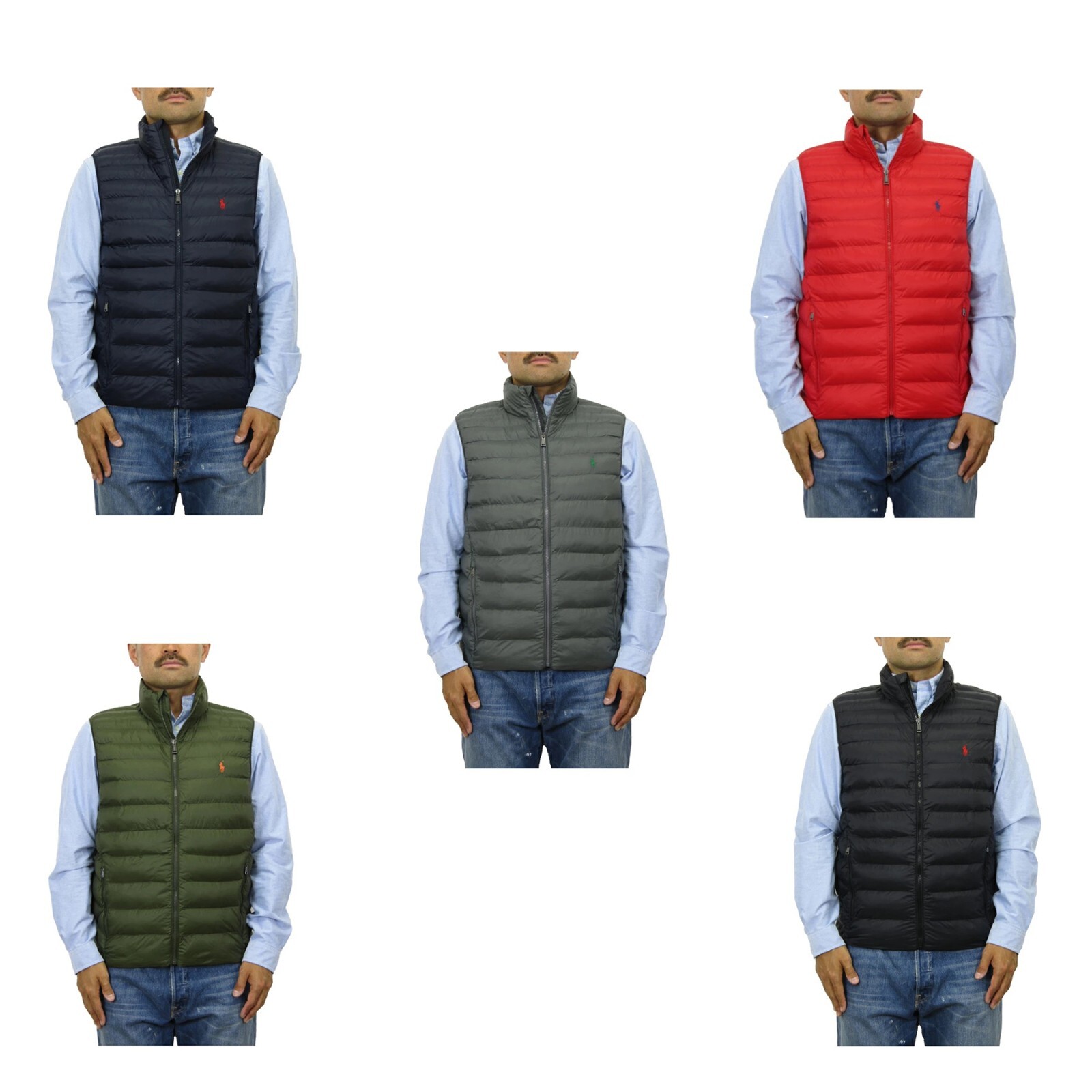 Polo Ralph Lauren Men’s Packable Puffer Vest Jacket Coat – 5 color options –