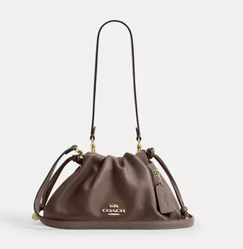 Coach Dark Stone Smooth Leather Faye – Gold Hardware – NWOT