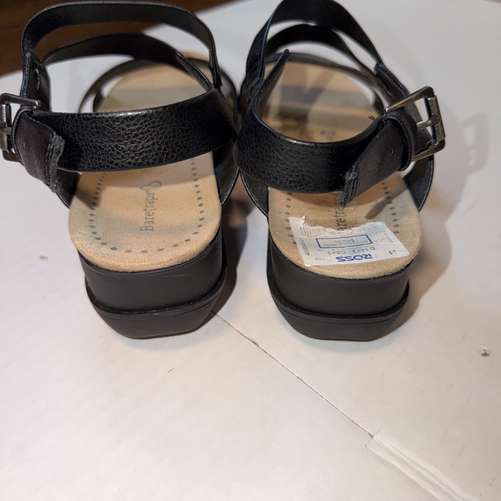 Baretraps Womens Size 11M Clara Ankle Strap Black Wedge Heels Never Wore!