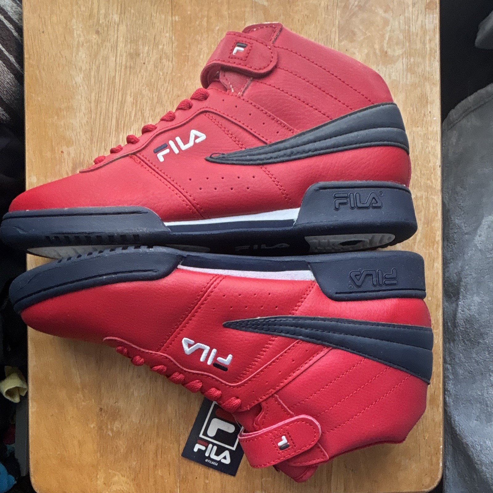 FILA Men’s Red/Black Solid Mid Top Lace-Up Athletic Sneaker Rubber Outsole