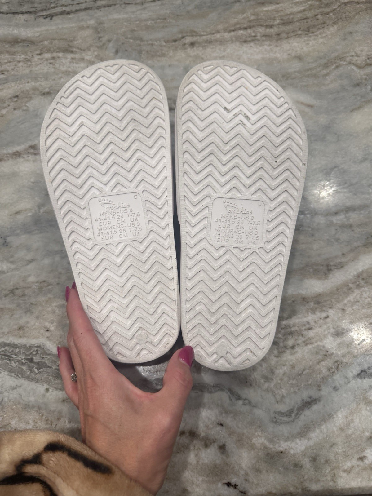 Archies Footwear Arch Support Slides Sandals White Women 9 Men 8 Water Friendly