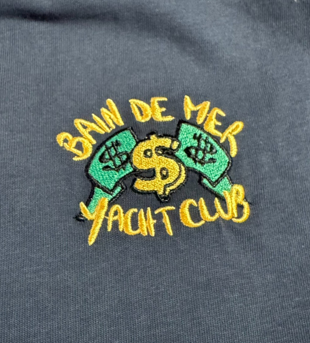 Bain De Mer Embroidered T-Shirt Sz 3XL Blue Cartel Yacht Club St Tropez France