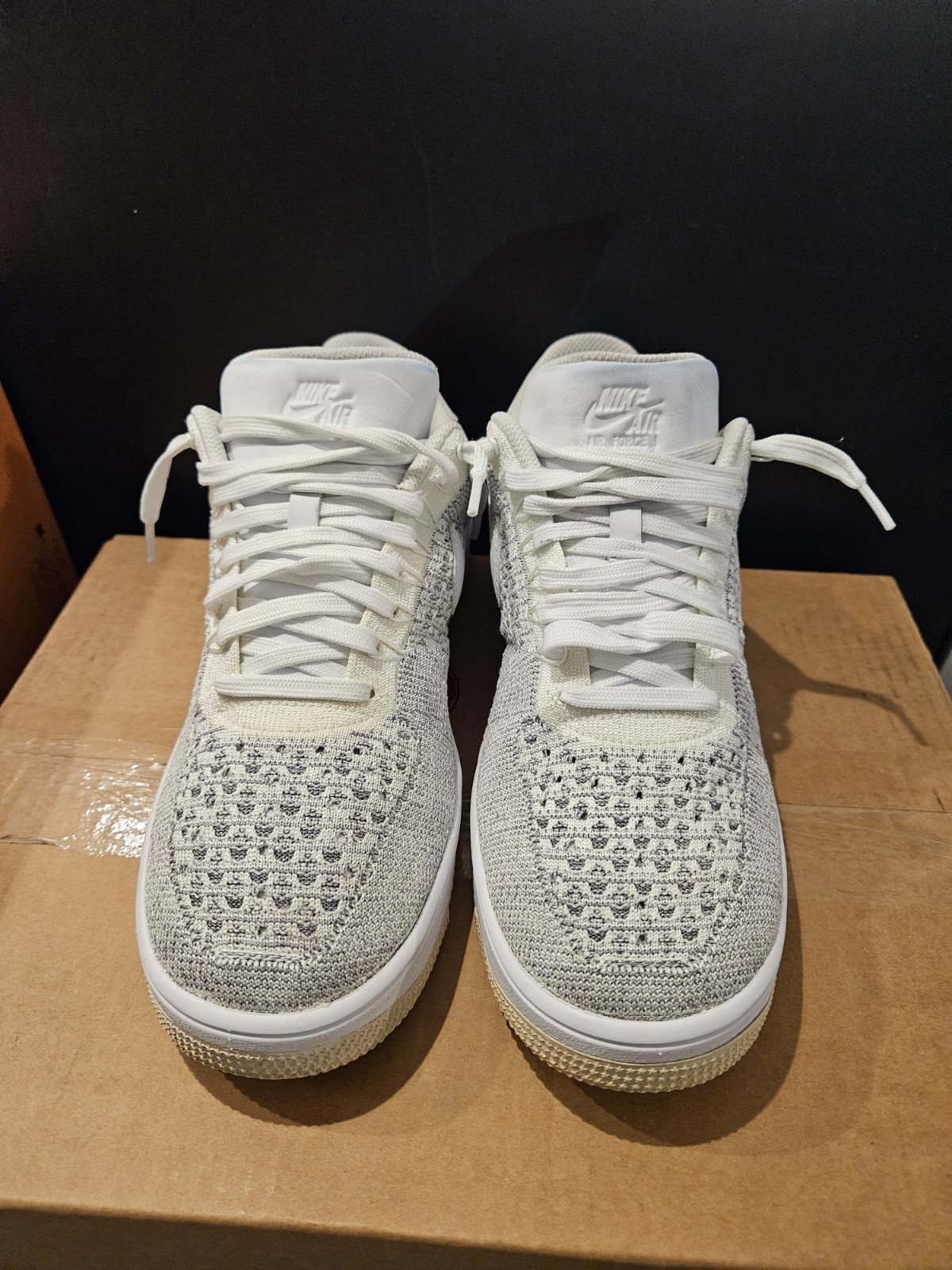 NIKE 2015 AIR FORCE 1 LOW 817419-006 FLYKNIT COOL GREY US 10.5