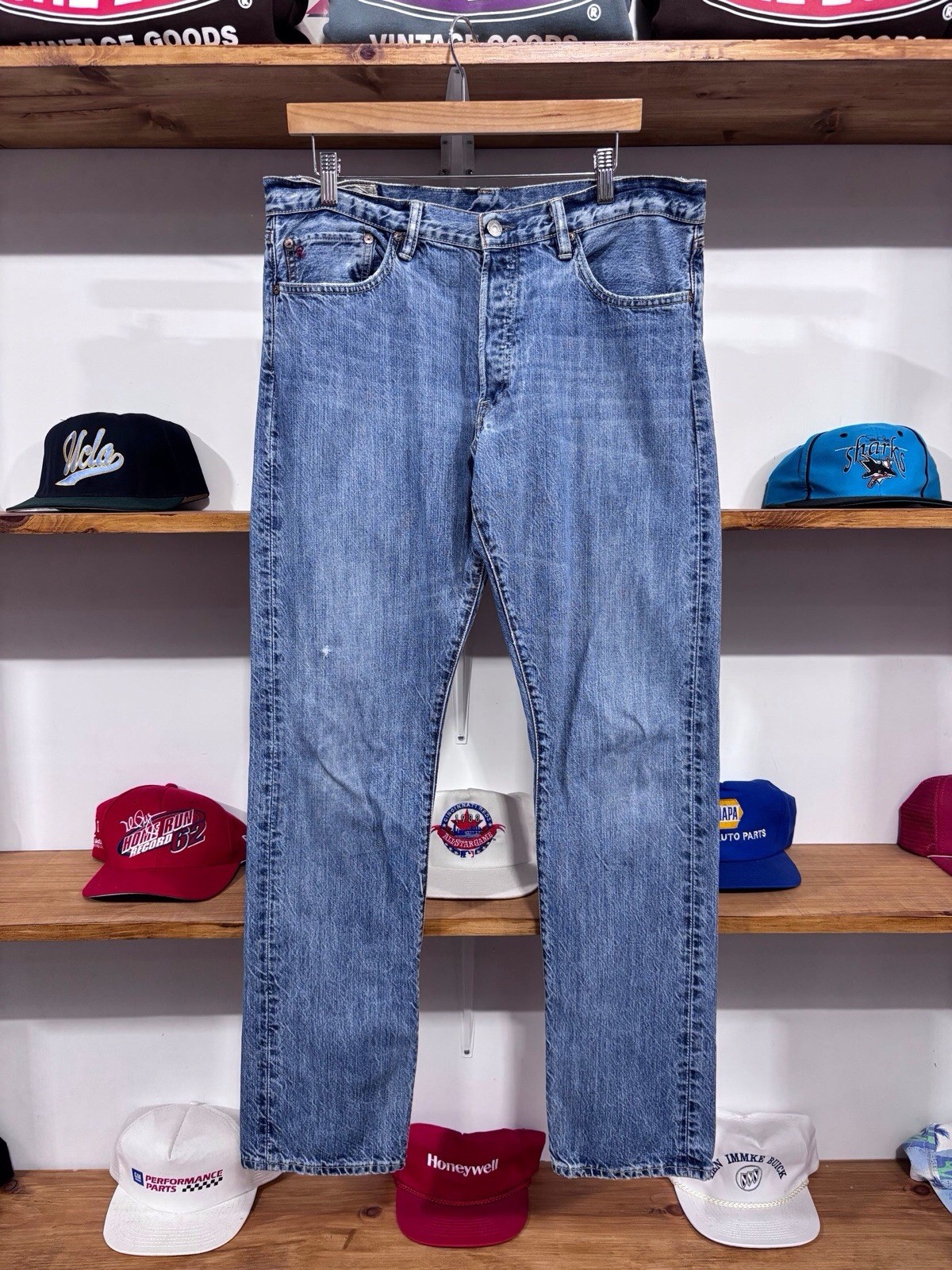 Vintage 90s Y2K Polo Ralph Lauren Classic Straight Fit Blue Denim Jeans 34×32