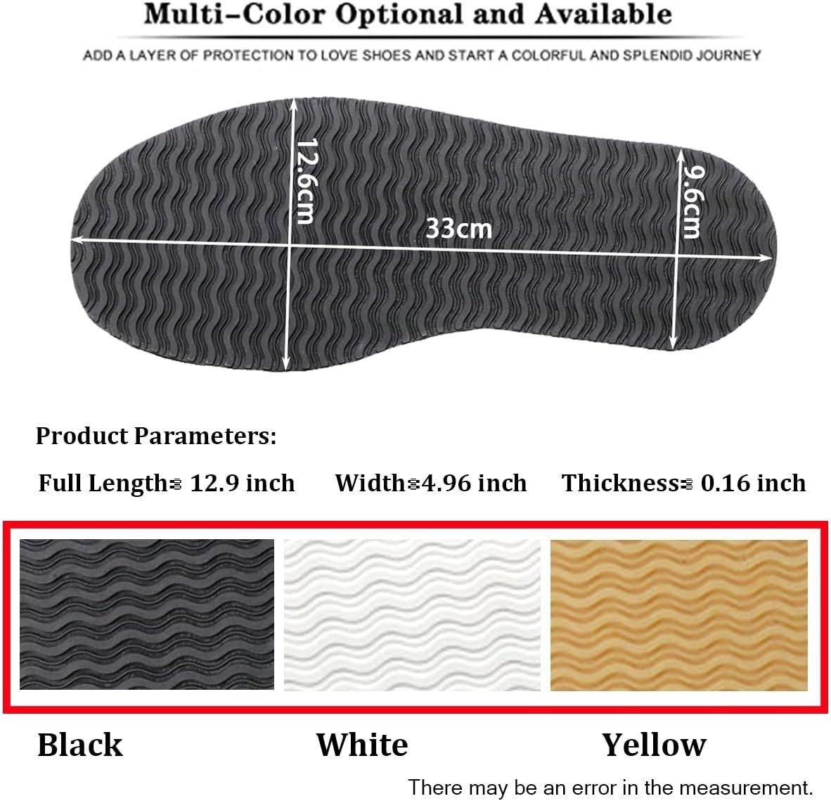 Full Soles Rubber Replacement Anti-Slip Shoe Bottom Repair Material Shoe Repair