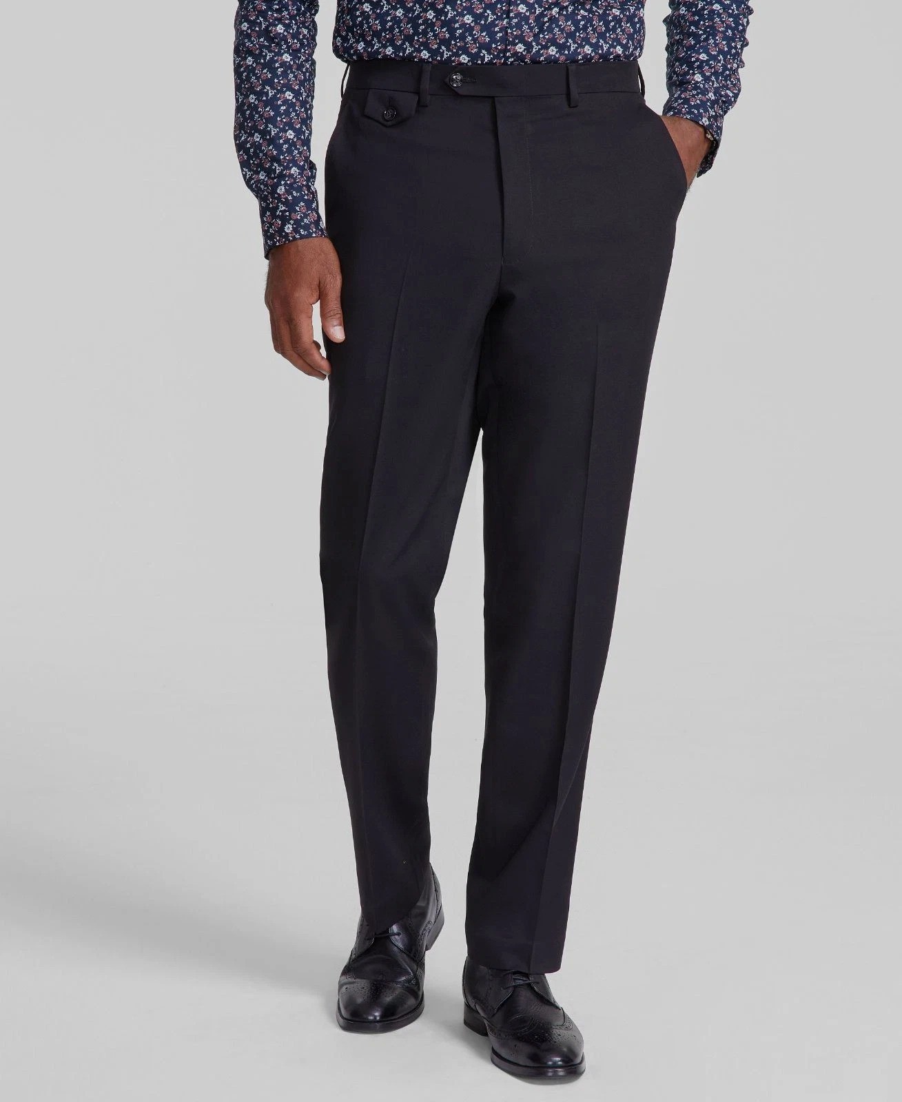 Tayion Collection Men’s Black Solid Classic-Fit Suit Pants Size 36W 30L