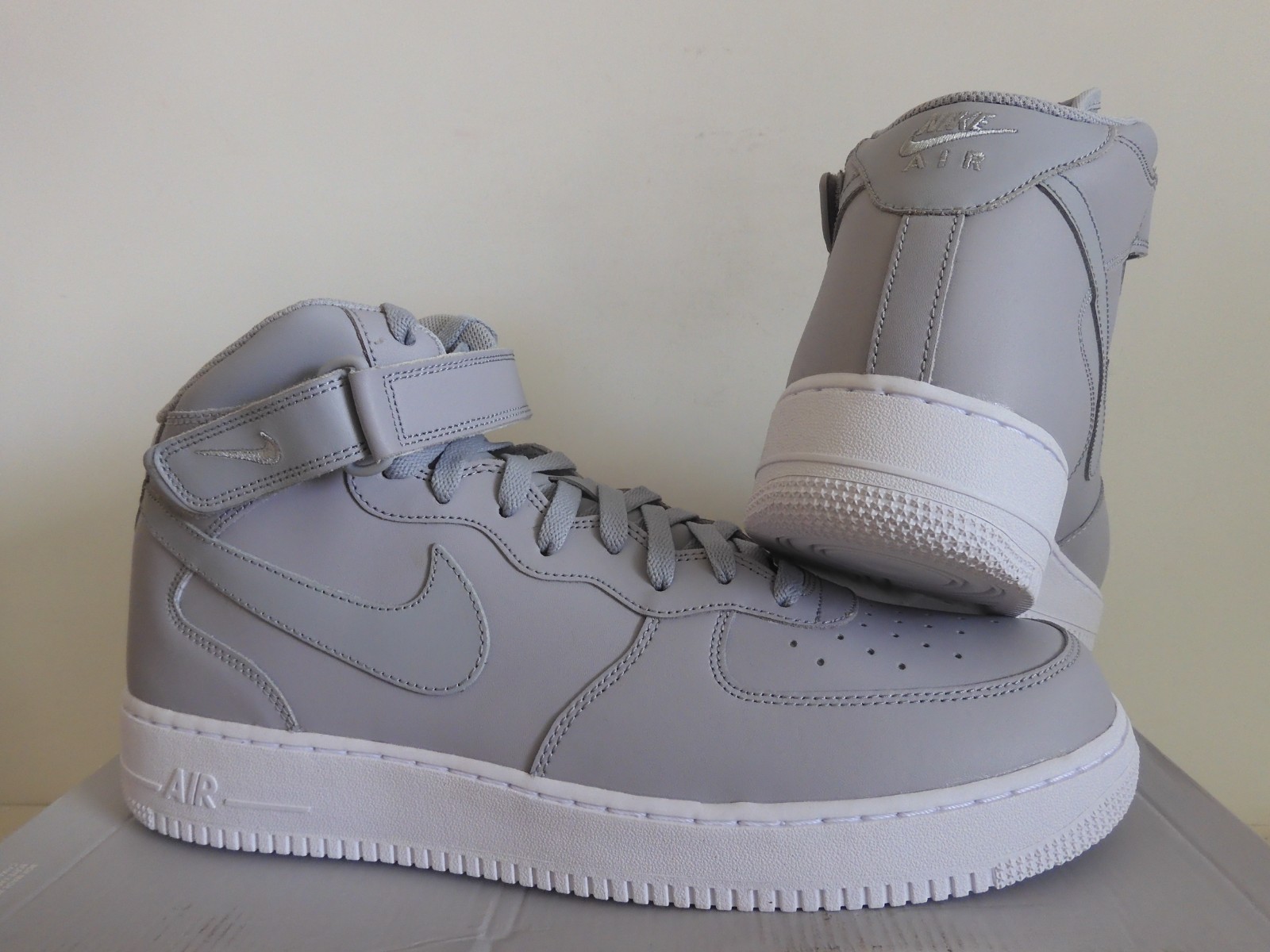 Nike Air Force 1 Mid 07 Wolf Grey-Wolf Grey-White Sz 15 Rare! [315123-046]