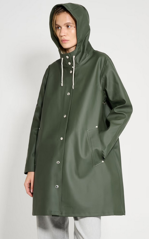 NWT – Stutterheim Mosebacke Green Raincoat Women LG ($380 Retail)