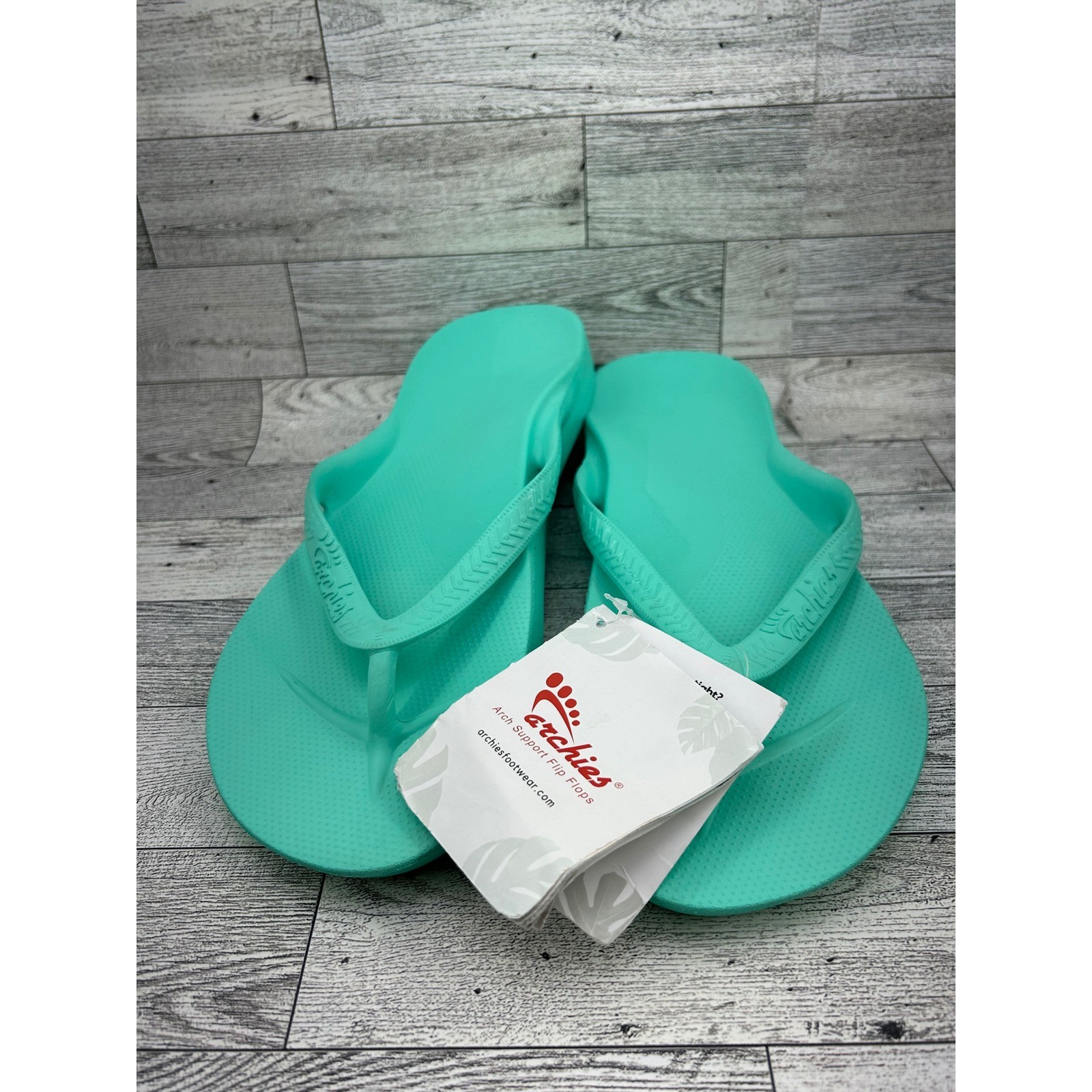Archies Arch Support Flip Flops Mint Green Men 10 Women 11 Orthotic Sandals NEW