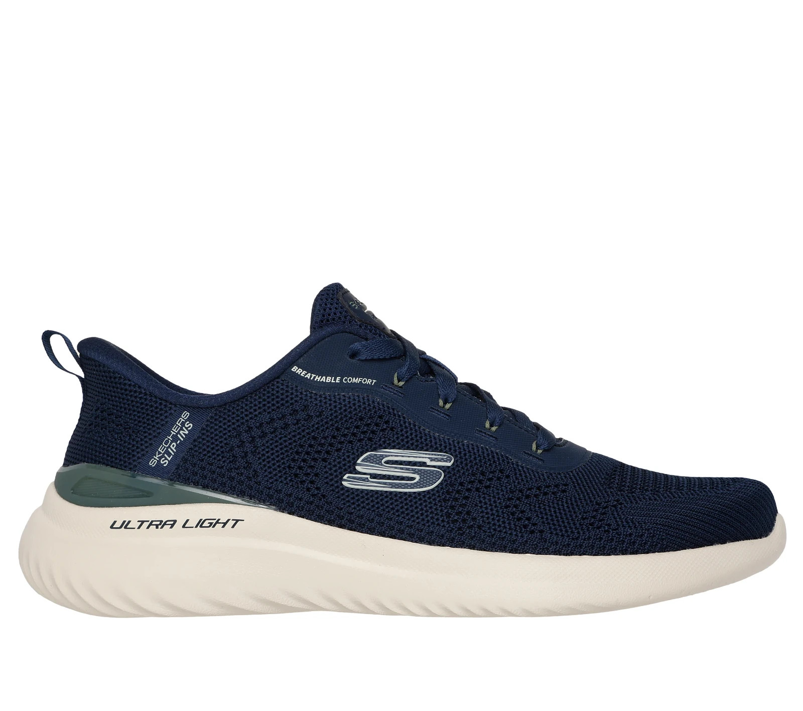 Skechers Slip Ins Shoes Men Navy Mesh Comfort Soft Memory Foam Hands Free 233031