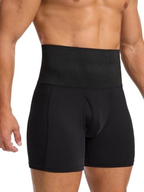 Shapewear Shorts for Men Tummy Control Shorts Small 1# Grey Black（middle Waist）