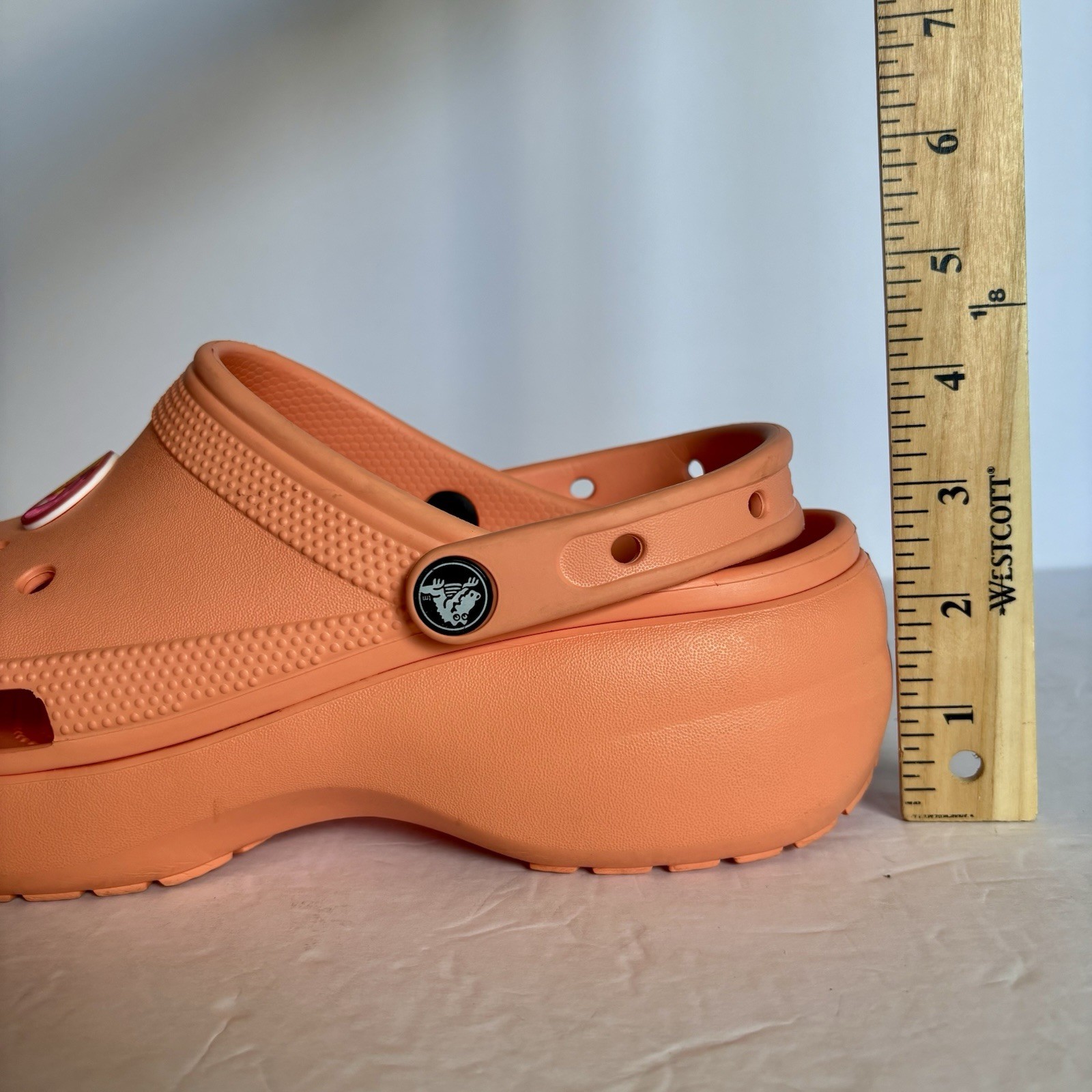 Crocs Classic Platform Clogs Papaya Orange Women’s 11 Dunkin Donuts EUC