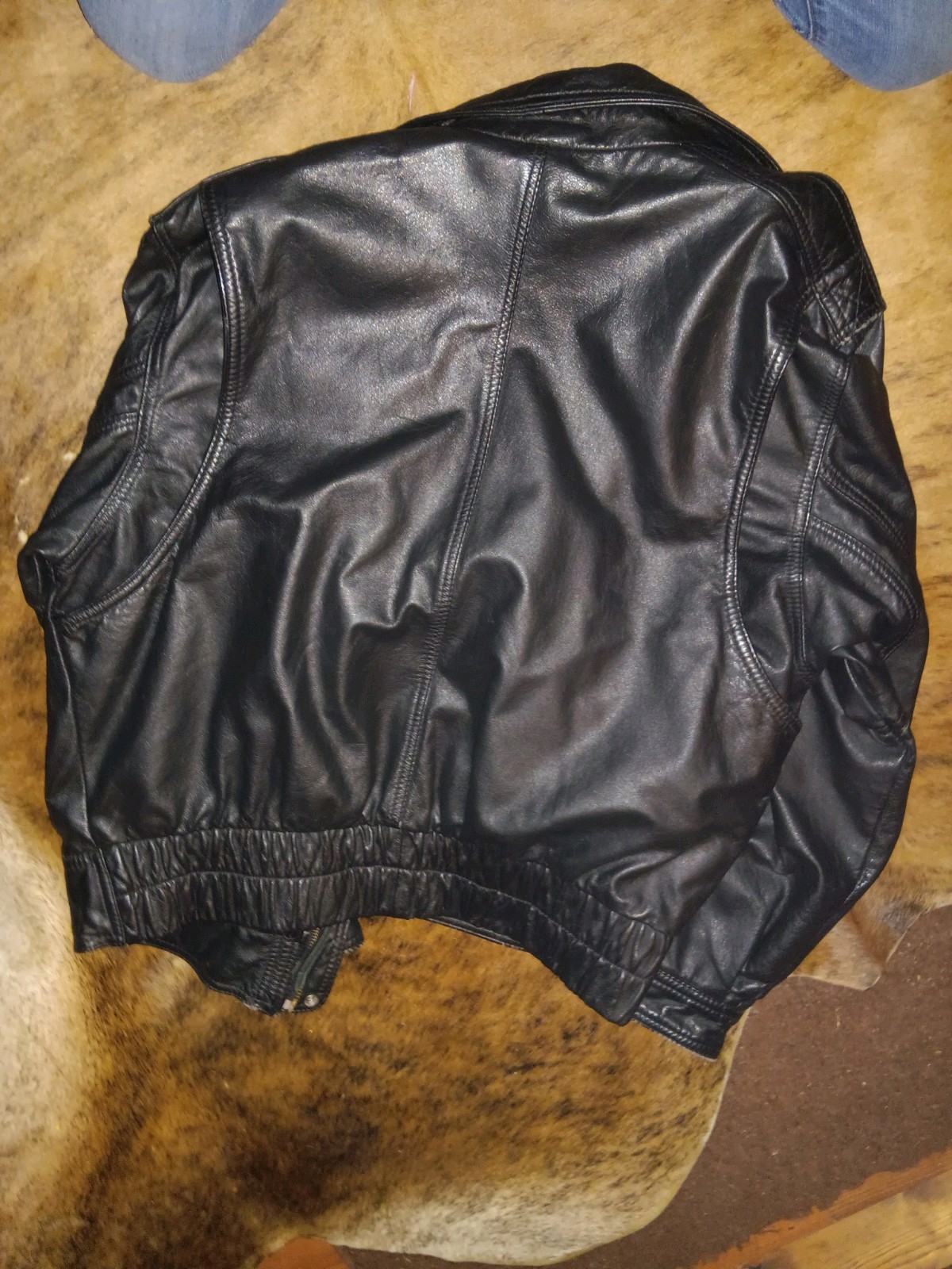 Perrone A2 G1 Black Calfskin Leather Flight Jacket Pilot Bomber Style