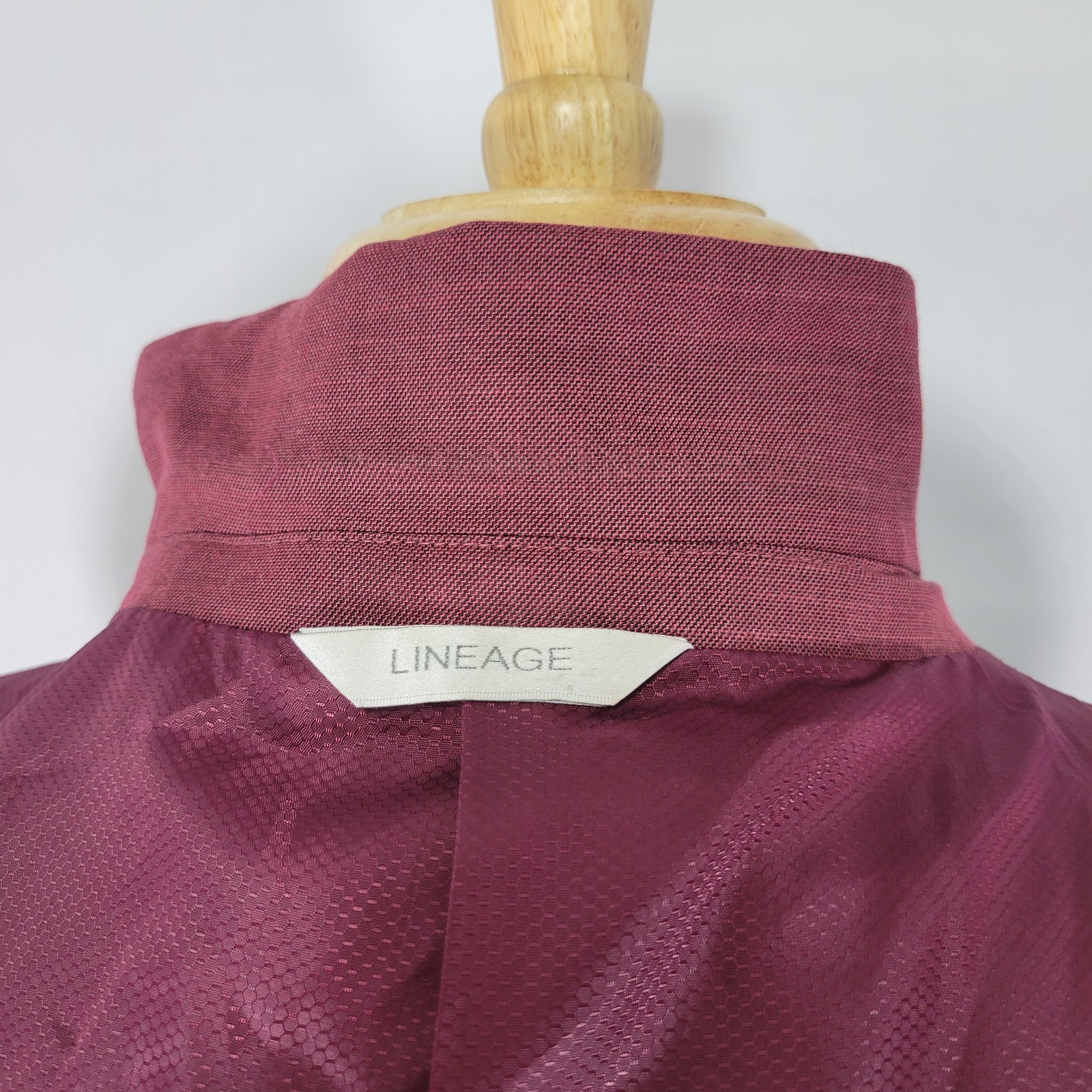 Lineage Men’s Sport Coat Blazer Two Button Burgundy Performance Stretch 56R