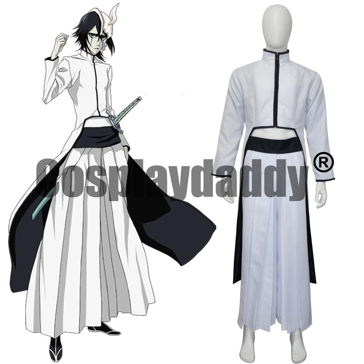 IN STOCK Bleach Espada Ulquiorra Cifer Cosplay Costume Arrancar Kimono Outfit