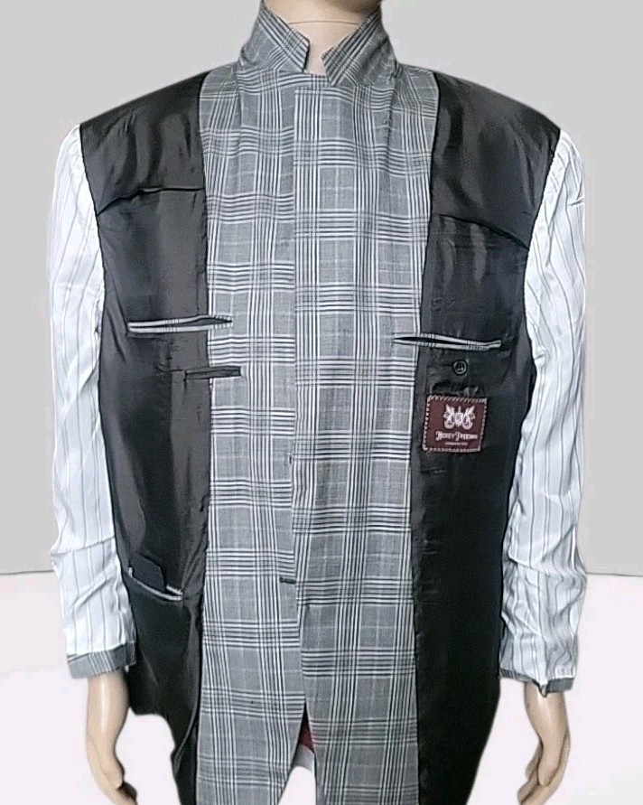 Hickey Freeman Blazer Mens 48 Gray Glen Check Plaid Lightweight Sport Jacket USA