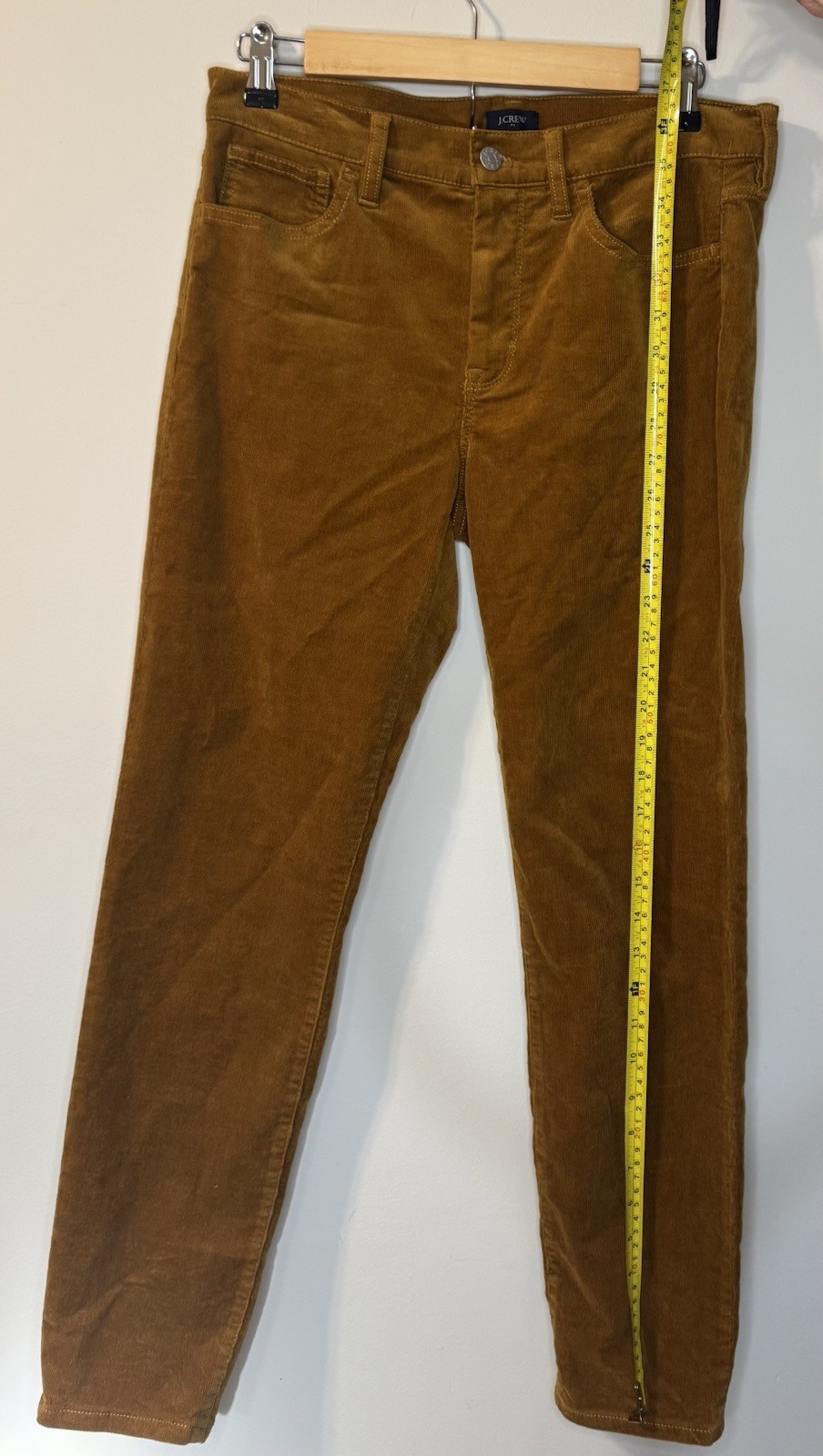 J.Crew Factory Womens 28 Corduroy Pants Mustard Brown Mid Rise Skinny BK381