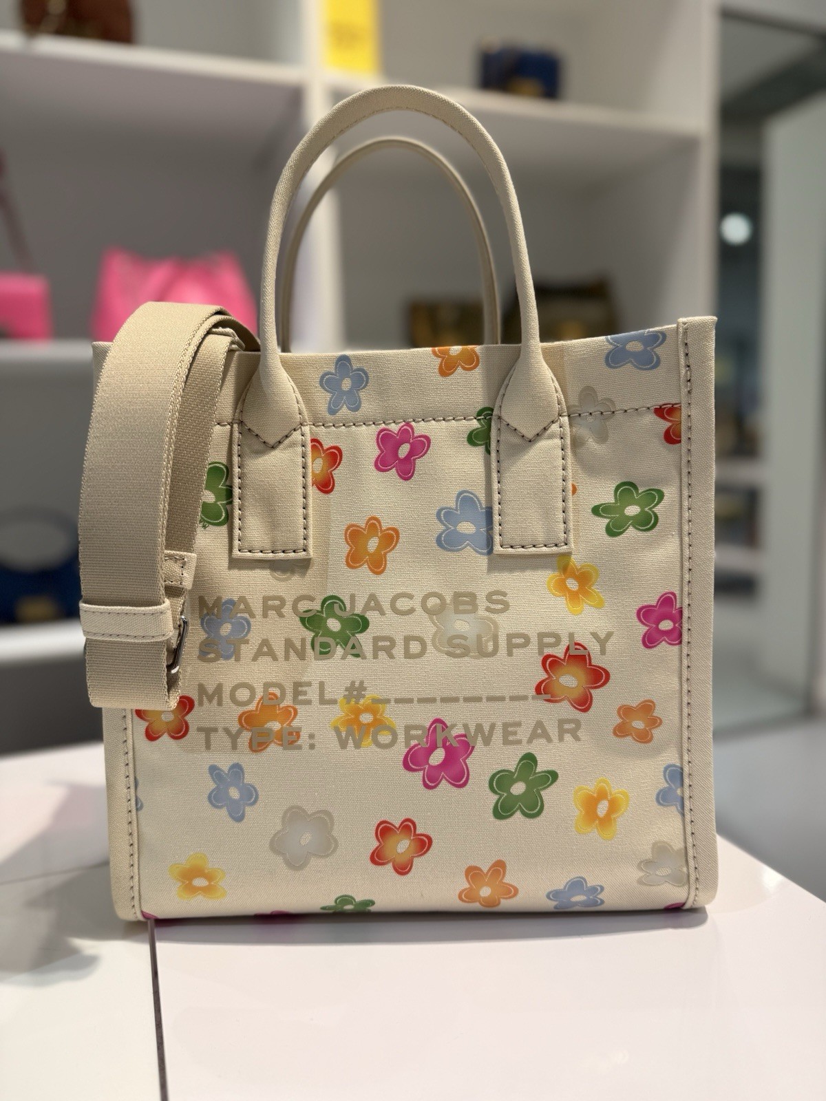 NWT Marc Jacobs medium standard supply flower tote – white multi