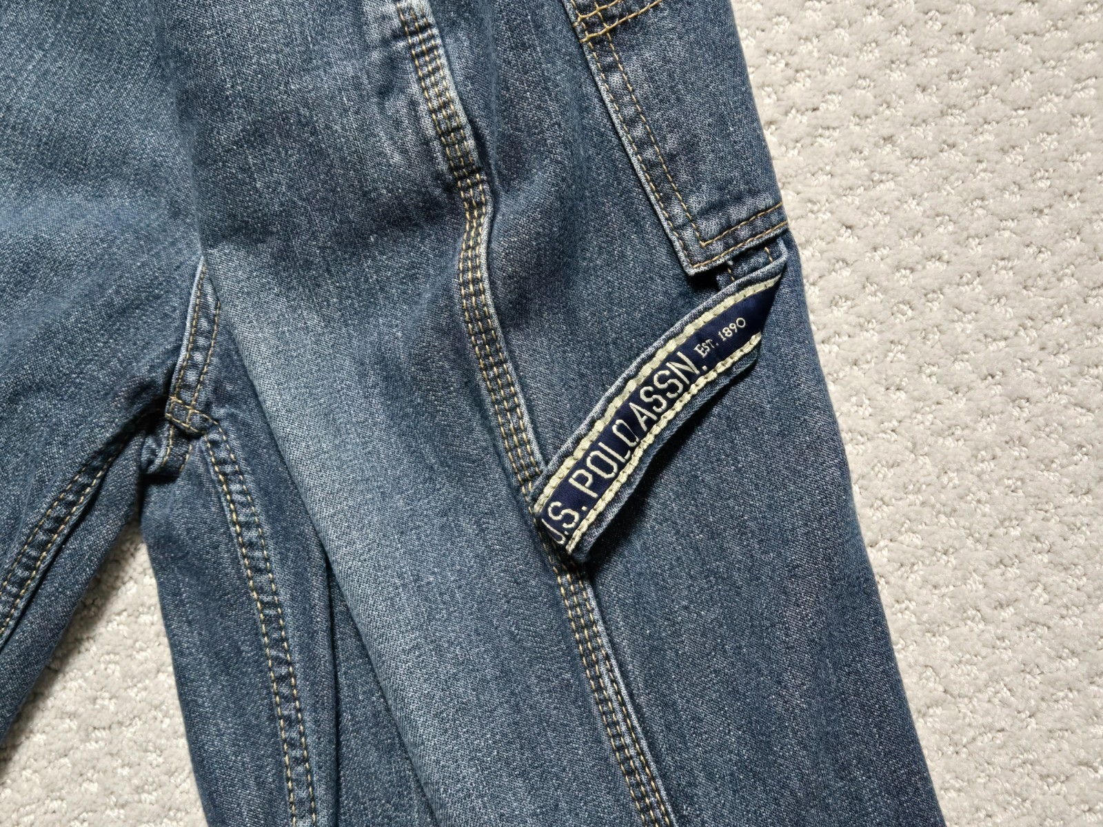U.S. POLO ASSN. Baggy Blue Jeans ~ Men’s 34 x 32 ~ Carpenter Hammer Loop ~