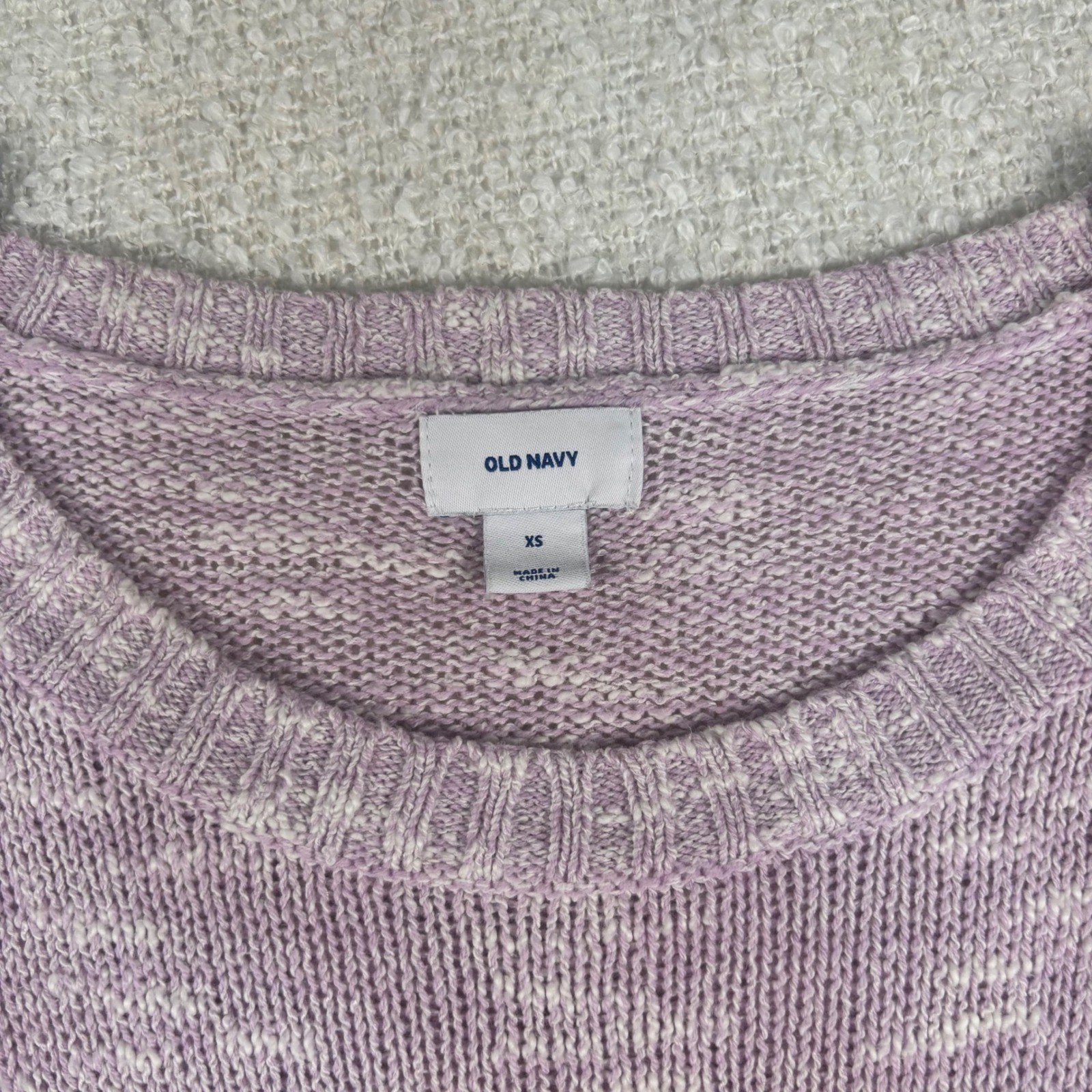 old navy pink lavender white knit sweater softgirl coquette dainty preppy shoujo