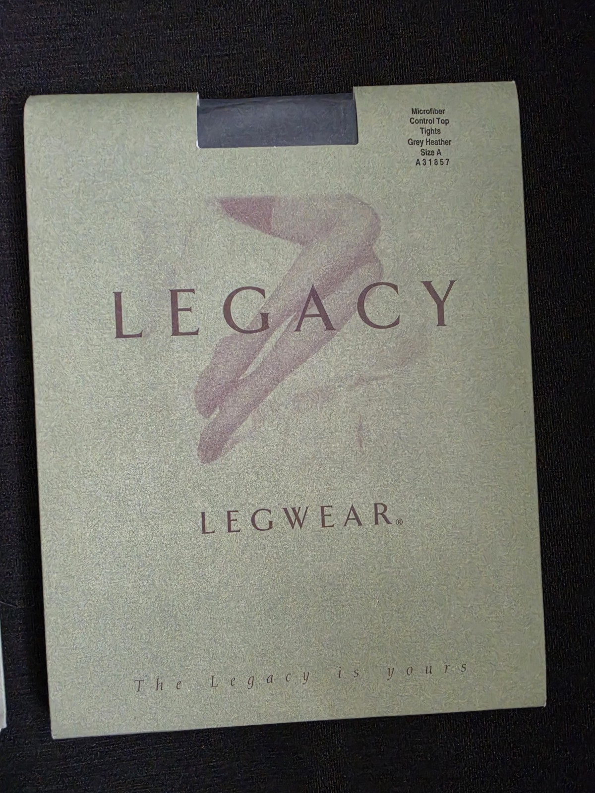2 Legacy Legware Microfiber Control Top Tights Size A Grey Heather Navy A31857