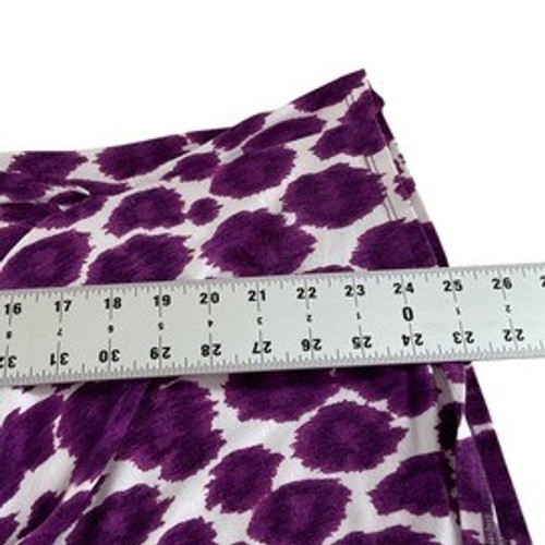 Michael Michael Kors Purple White Ikat Animal Print Cowl Neck Wrap Top Womens M