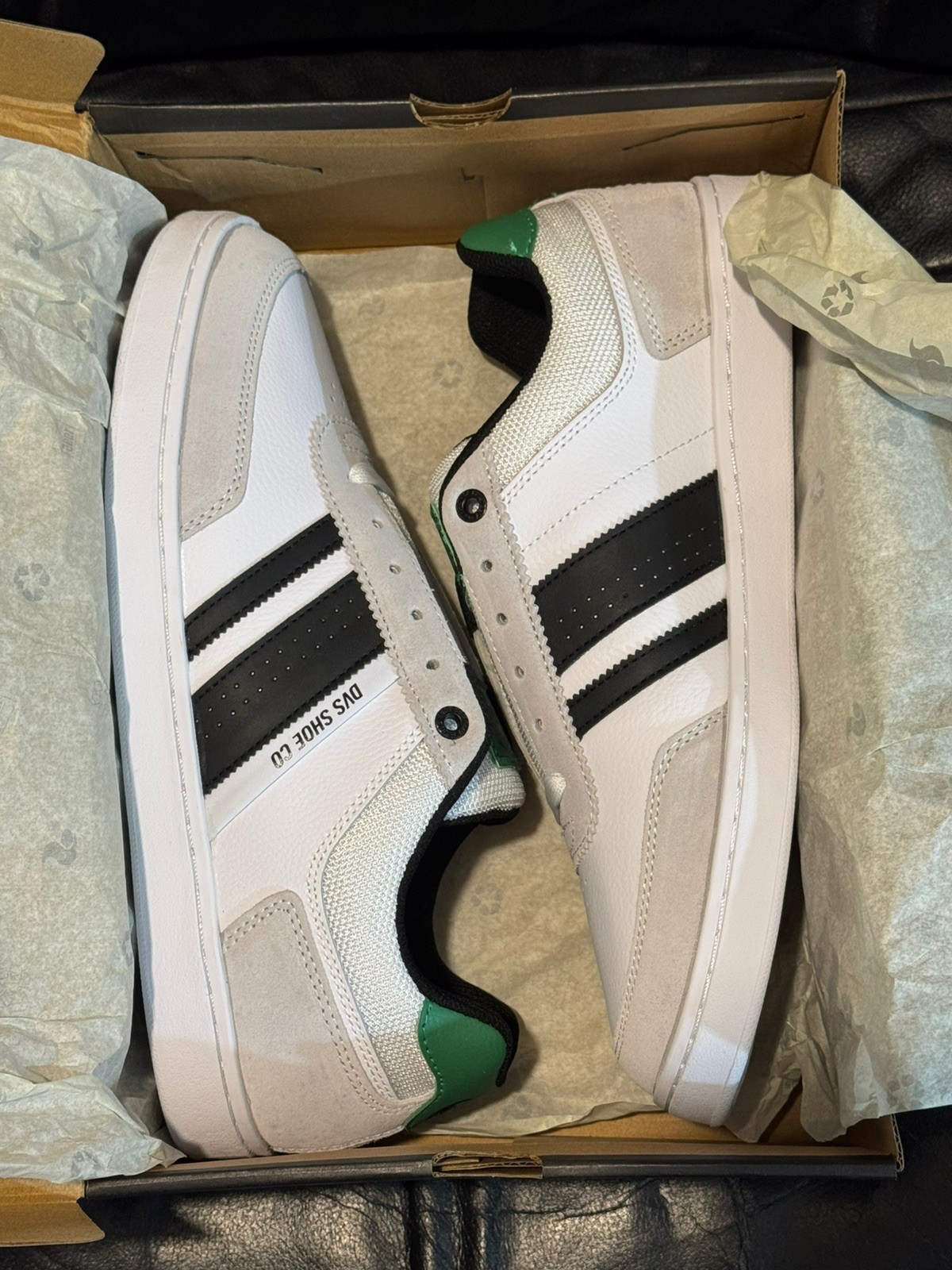 DVS MILAN ST ‘White Grey Green’ Men’s 10 DV03130102 Skateboard Skate Shoes