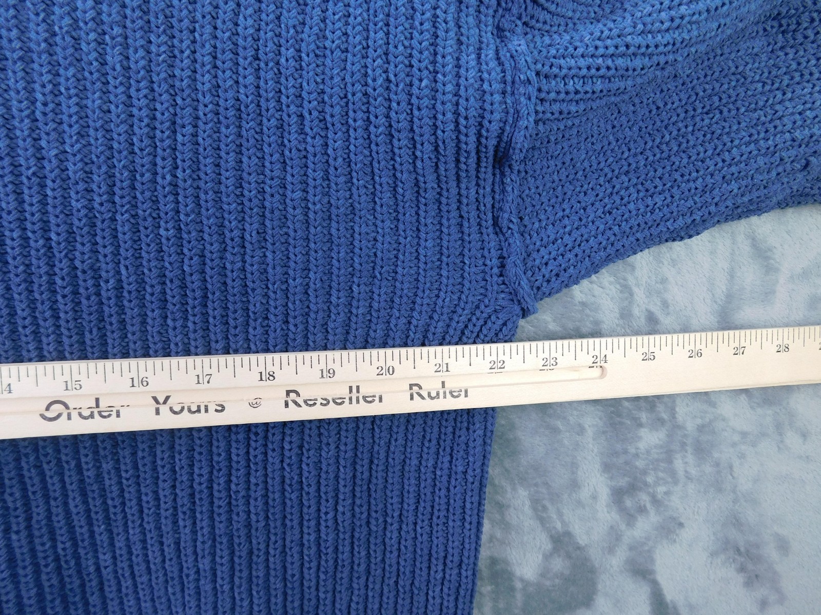 Aerie Sweater Womens XS Blue Mock Neck Chunky Knit Pullover Relaxed Boxy Cozy