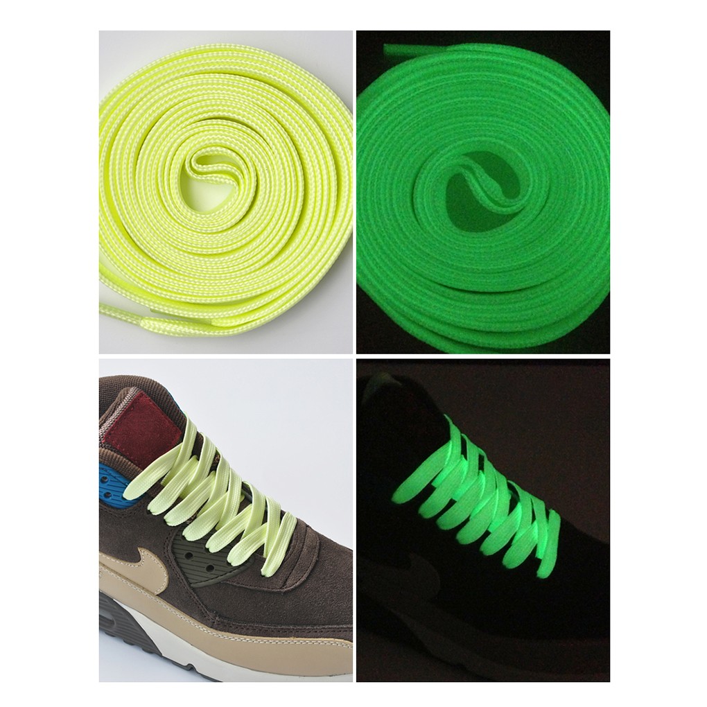 Glow in the Dark Luminous Shoelaces 5 Colors Flat Shoe Laces 90cm 120cm 180cm