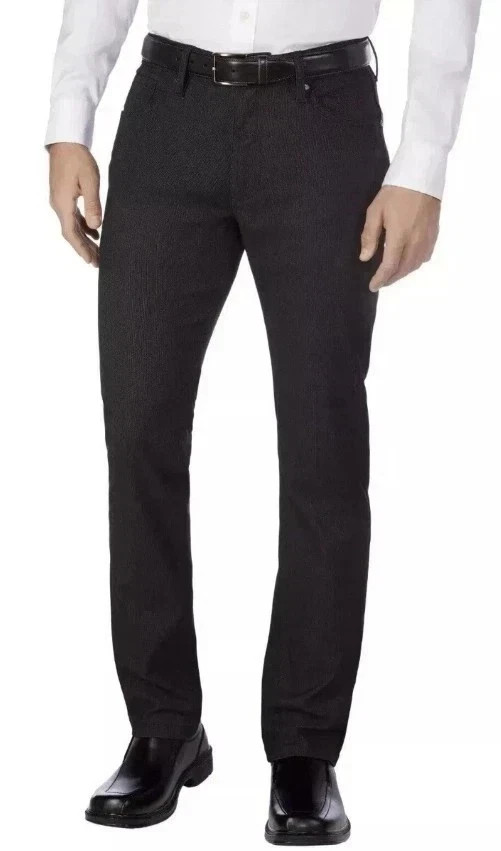 Urban Star Men’s Stretch Relaxed Fit Straight Leg Pants, Black, Size 32×34, New