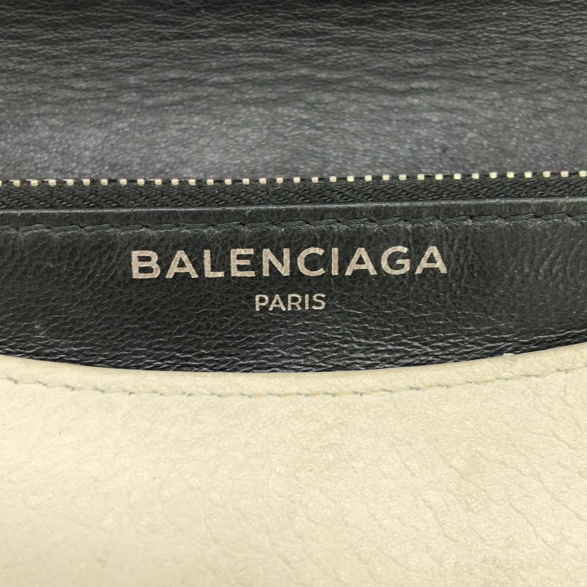BALENCIAGA 537387 Everyday Leather Logo Chain Wallet Shoulder Bag White Used