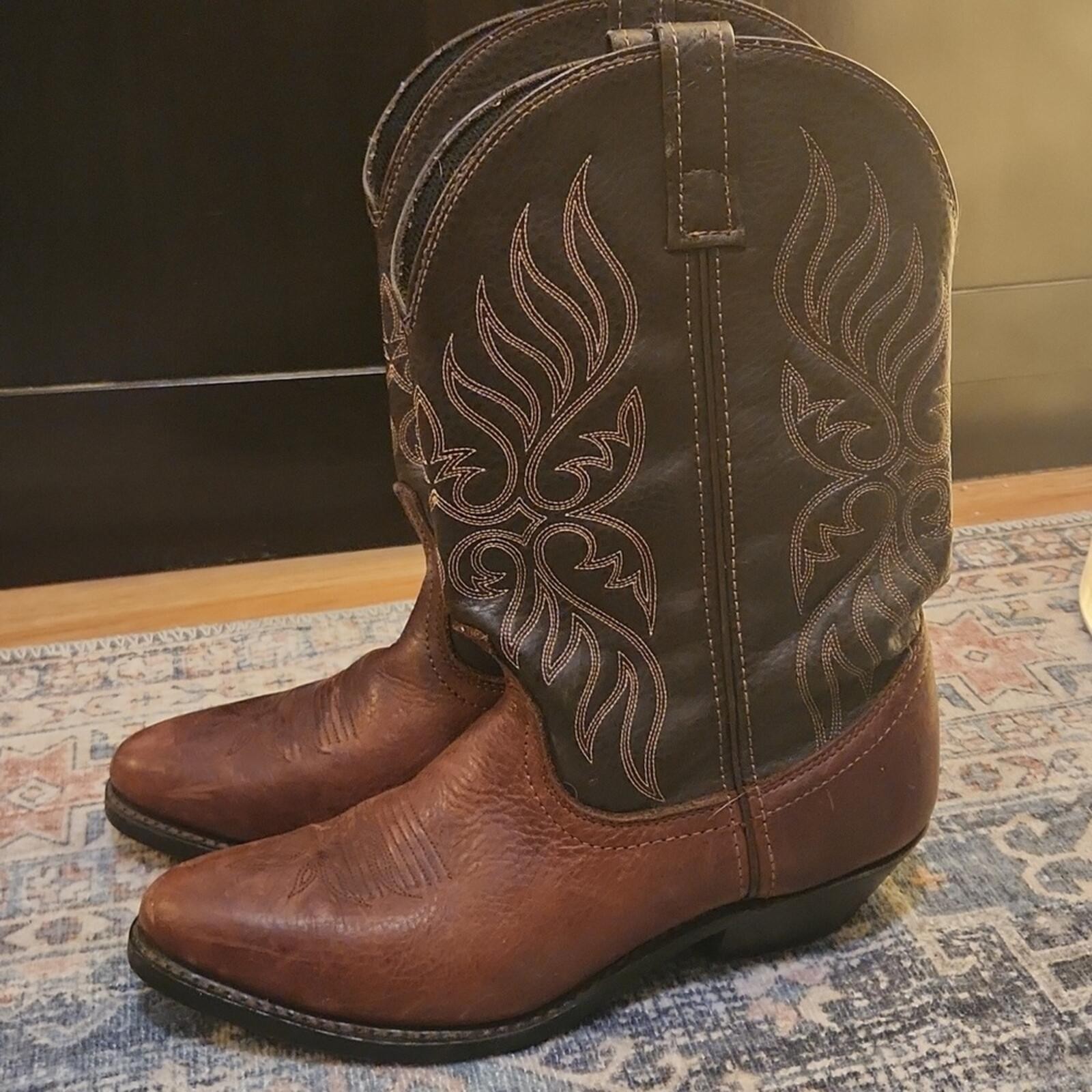 Laredo Brown and Black Leather Western Boots