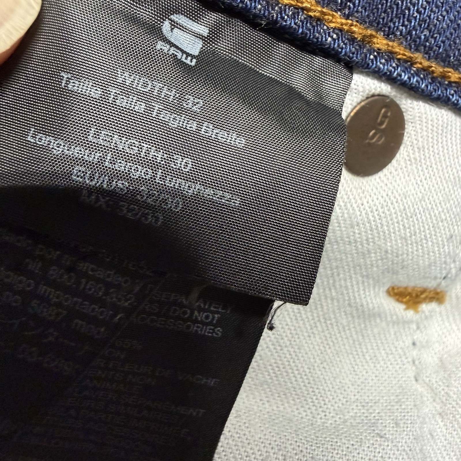 G Star RAW Jeans Men 32×30 Blue 3301 Straight Leg Dark Wash Button Fly Denim