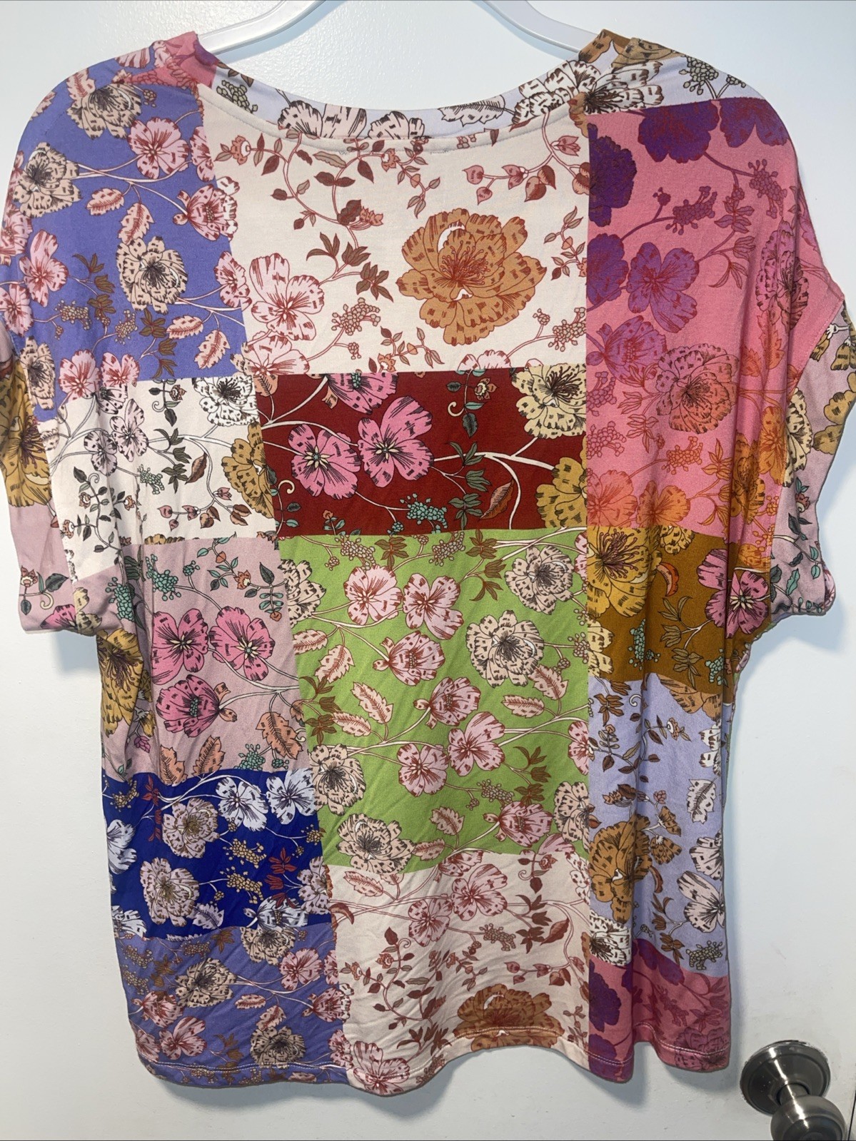 Johnny Was Frame Relaxed T Shirt Size Large Floral Dolman Cap Sleeve Jersey Knit