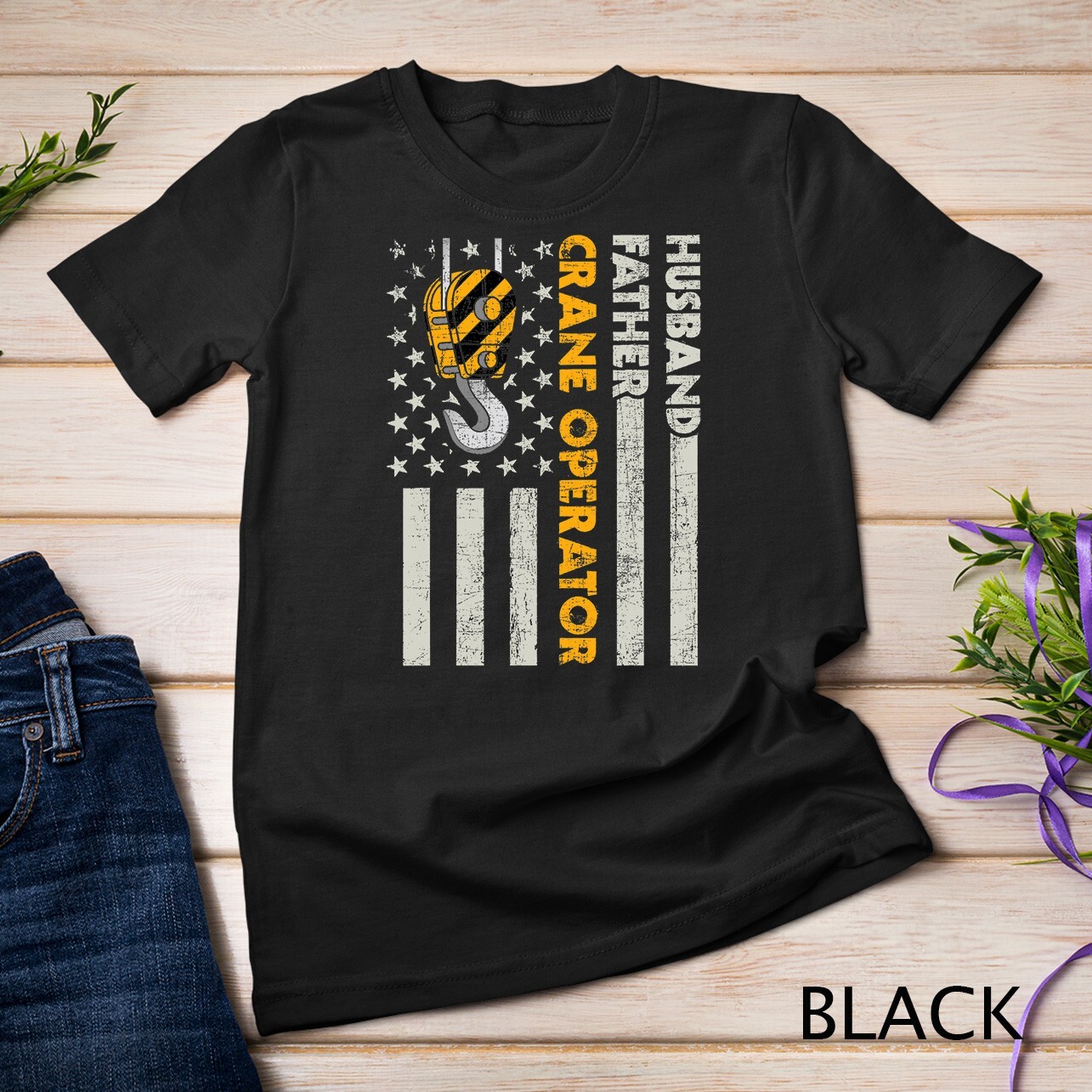 Husband Father Crane Operator – Construction Worker T-Shirt Unisex T-shirt