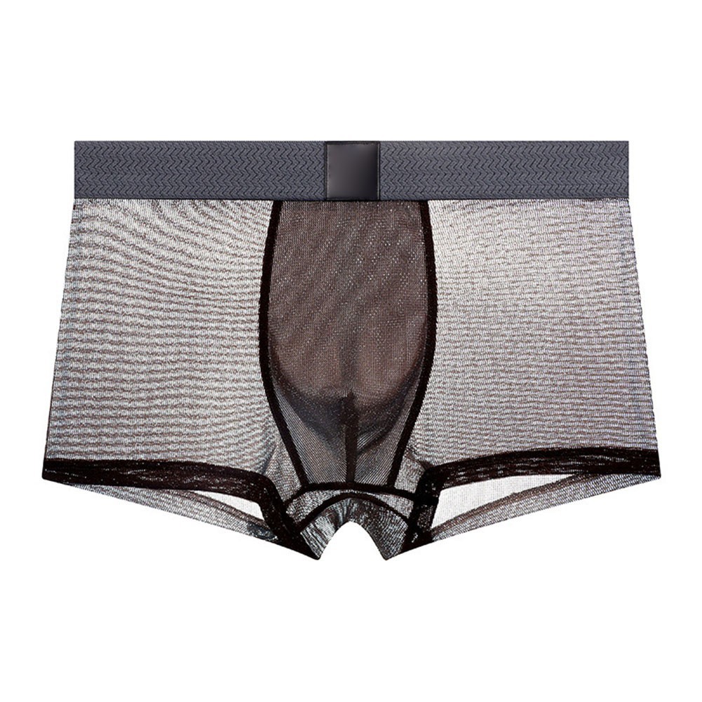 Ice Silk Men’s Boxer Shorts 95% Nylon 5% Spandex Breathable See Through