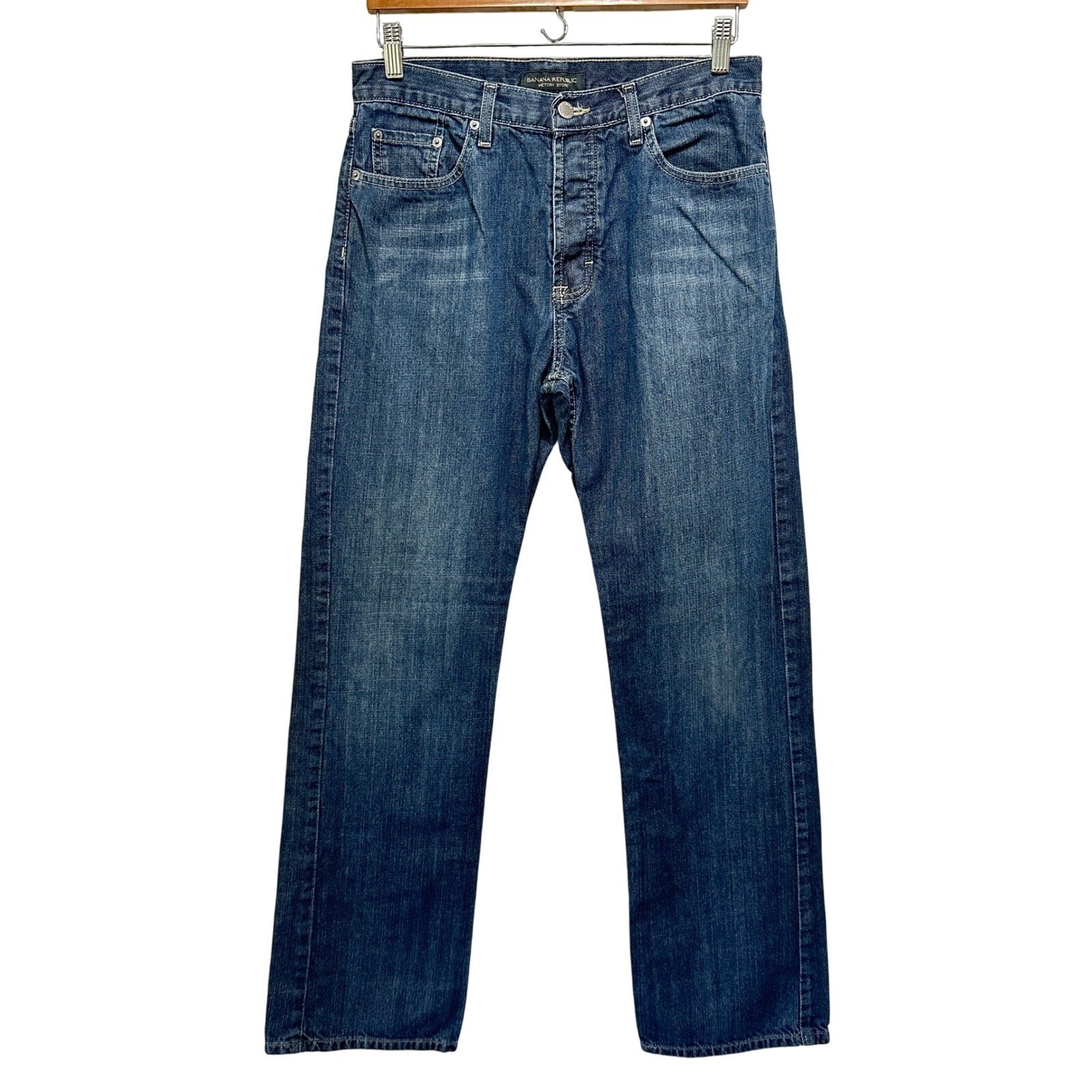 Banana Republic Jeans Button Fly Straight Leg Denim Pants Mens 32×32 Classic