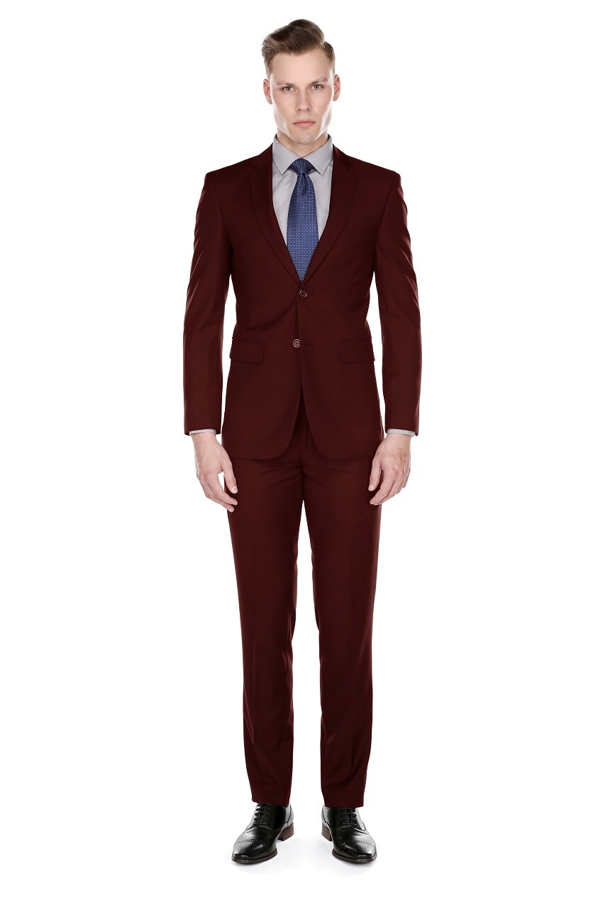 Braveman Men’s Formal Two Piece 2-Piece Slim Fit Cut Suit Set
