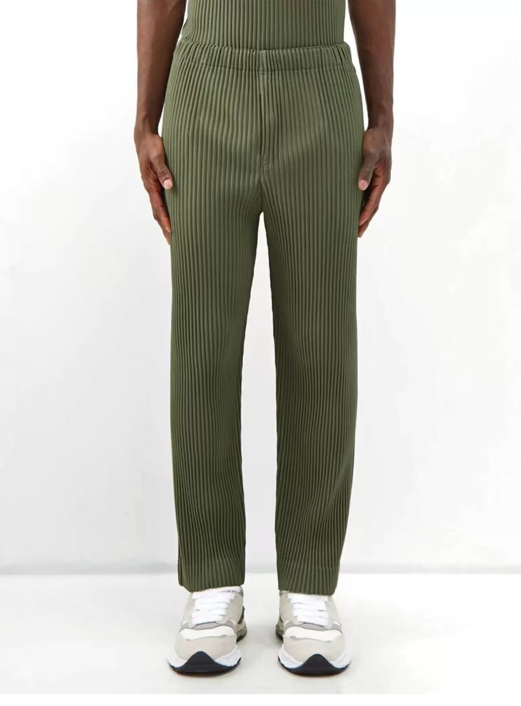 Japan Homme Plisse ISSEY MIYAKE Straight Leg Black Casual Pants JF150