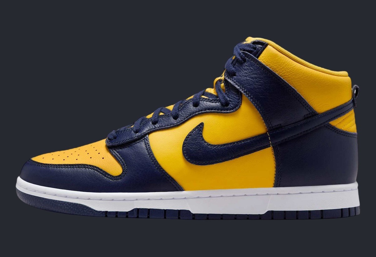 Nike Dunk High Shoes ‘Michigan’ Varsity Maize Midnight Navy HF3143-700 Men’s NEW