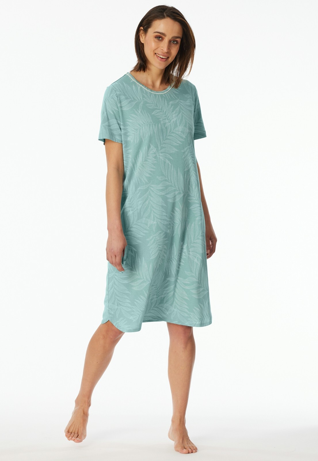 Schiesser women’s night shirt 100 cm sleepshirt half sleeve 38 40 42 44 46 48 50 52