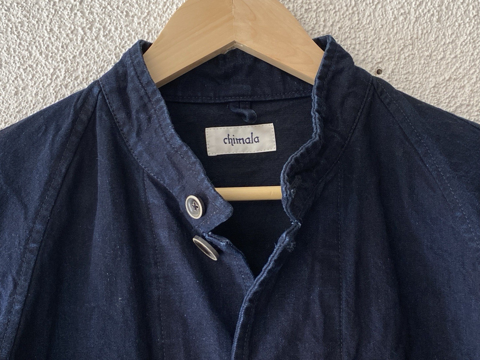 $437 CHIMALA Japan 10oz DARK WASH INDIGO DENIM RAILROAD JACKET S Chore Coat