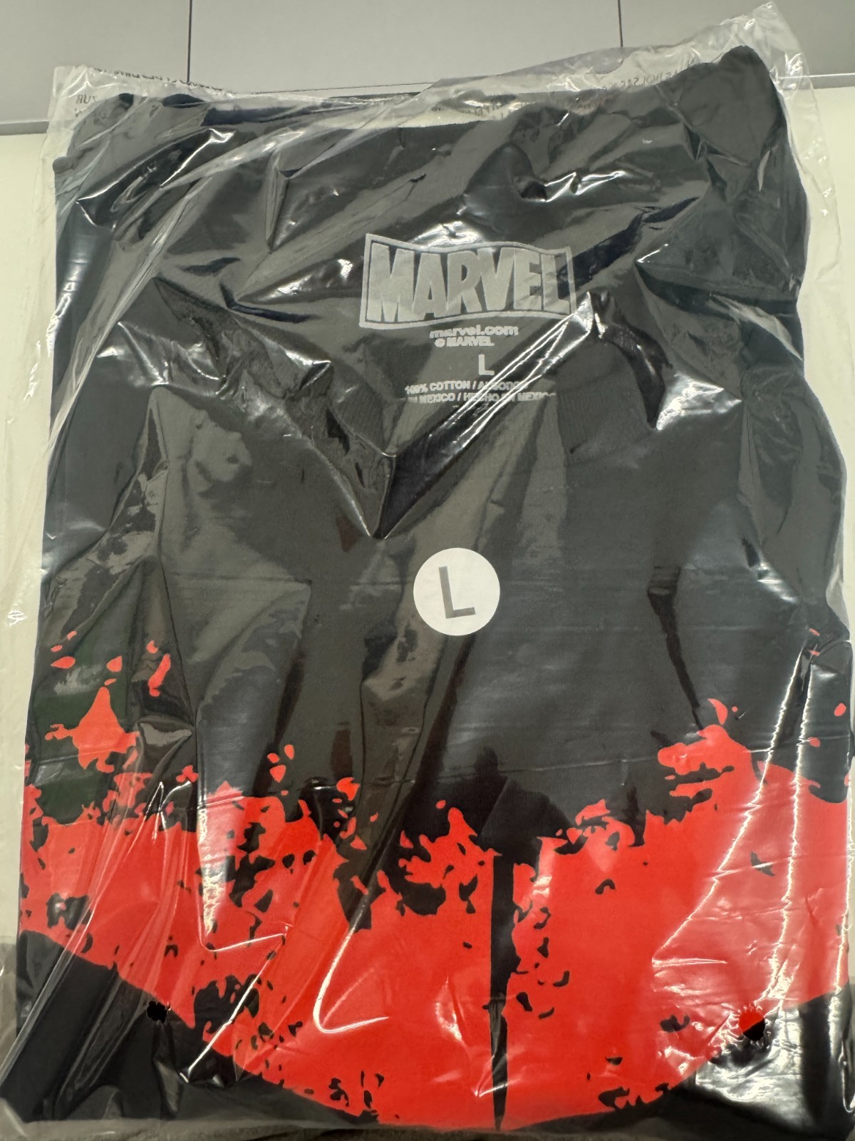 MARVEL THE PUNISHER MENS LARGE RED LOGO GRAPHIC T SHIRT