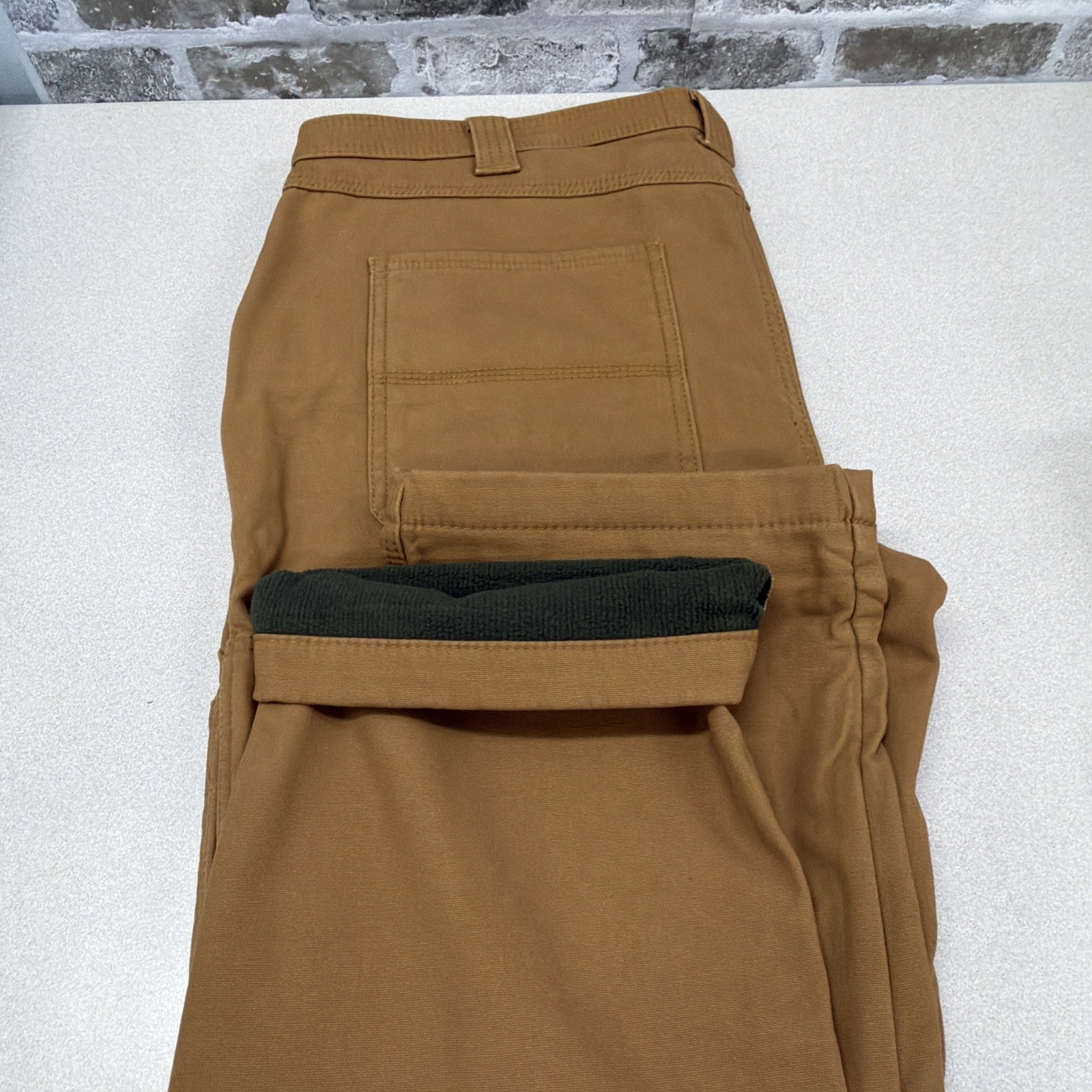Coleman Men’s Extra Warm Durable Canvas Fleece Lined Utility Pant Toffee 40×32