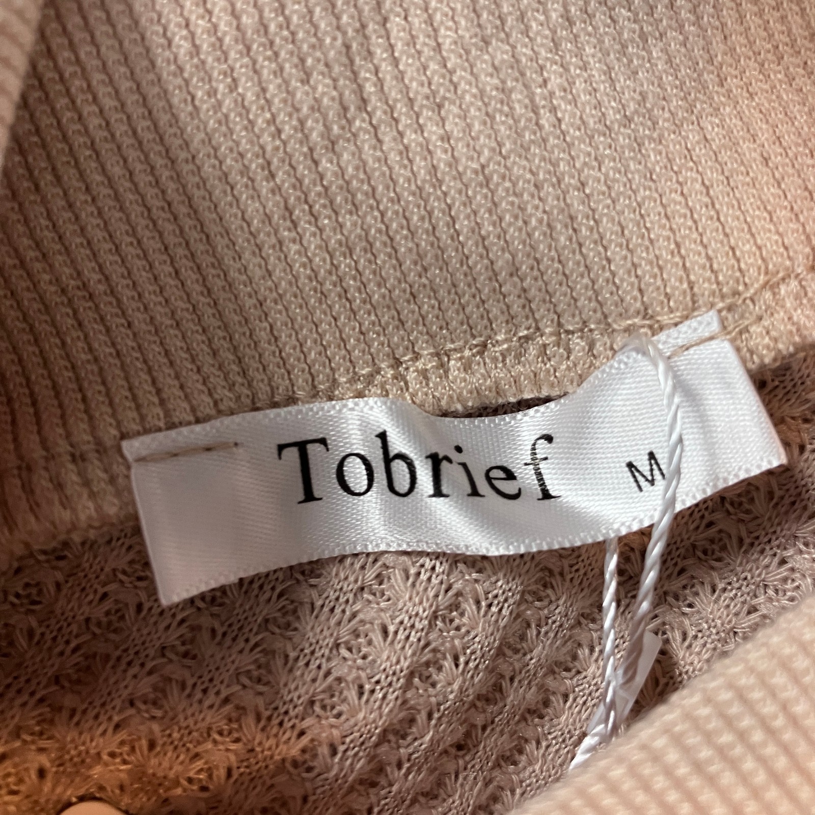 Tobrief Waffle Knit V-Neck Pullover Sweater Women’s Size M Blush NWT