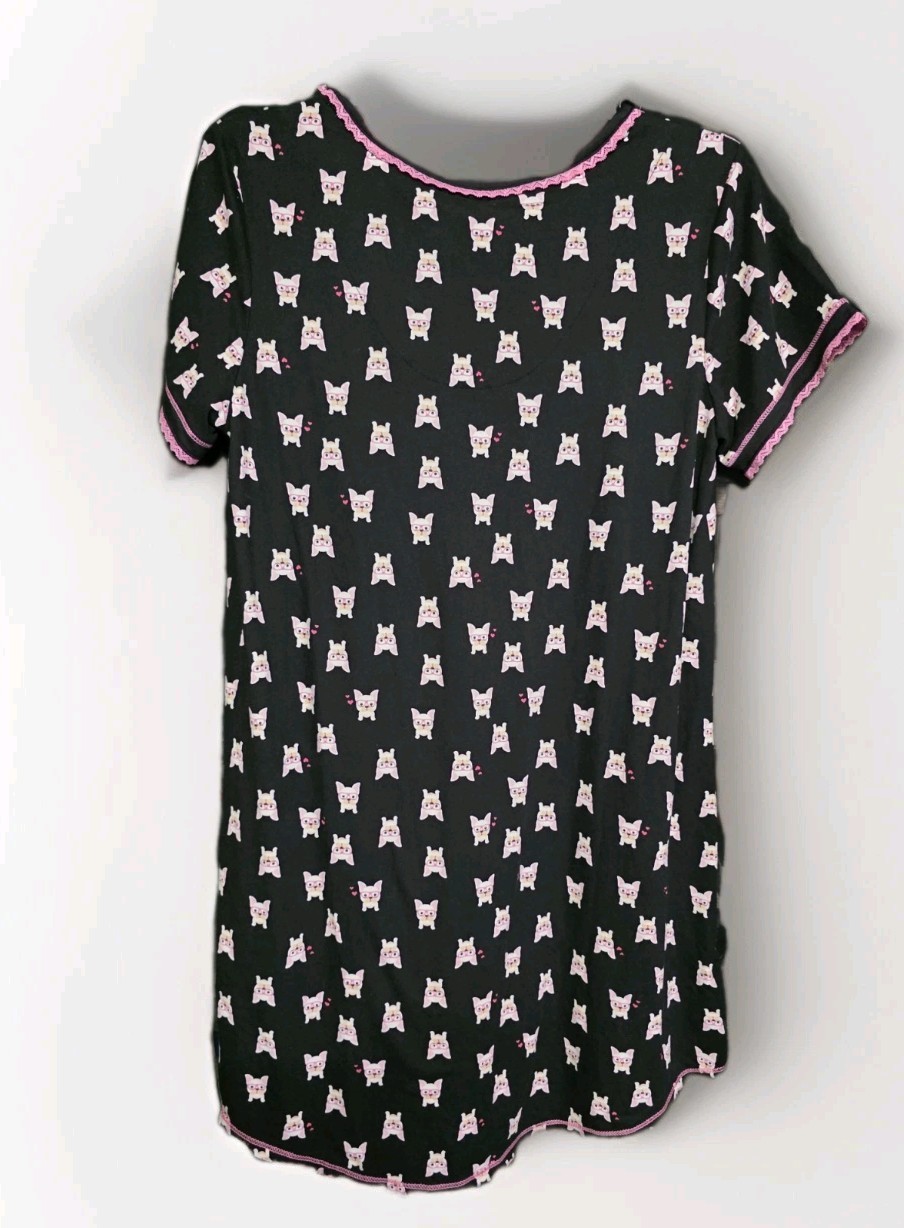 NWT Kensie All Over Frenchie Dog Print Sleep Shirt Nightgown Pajama Women’s M