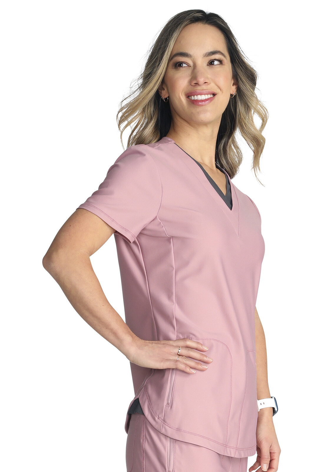 Mauve Orchid Cherokee Scrubs Form V Neck Top CK843 MVOR